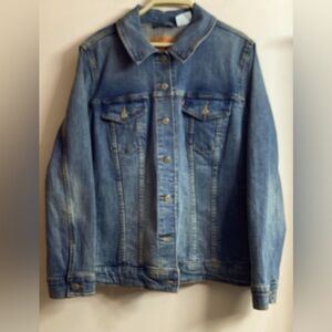 Levi Strauss & Co. Womens Classic Denim Trucker Jacket Blue Button Front 2XL